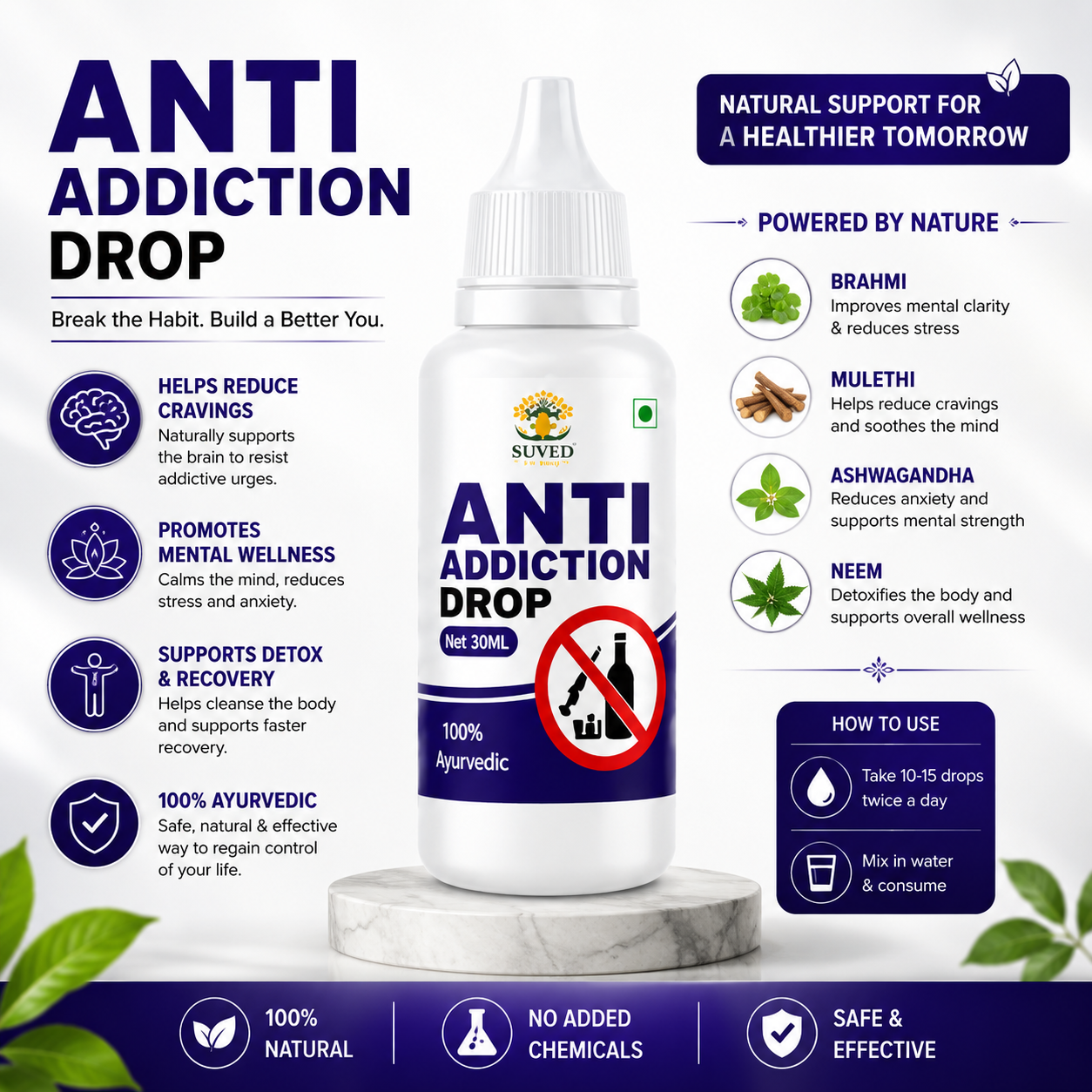 Suved Herbal Anti Addiction Drop – 30 ML