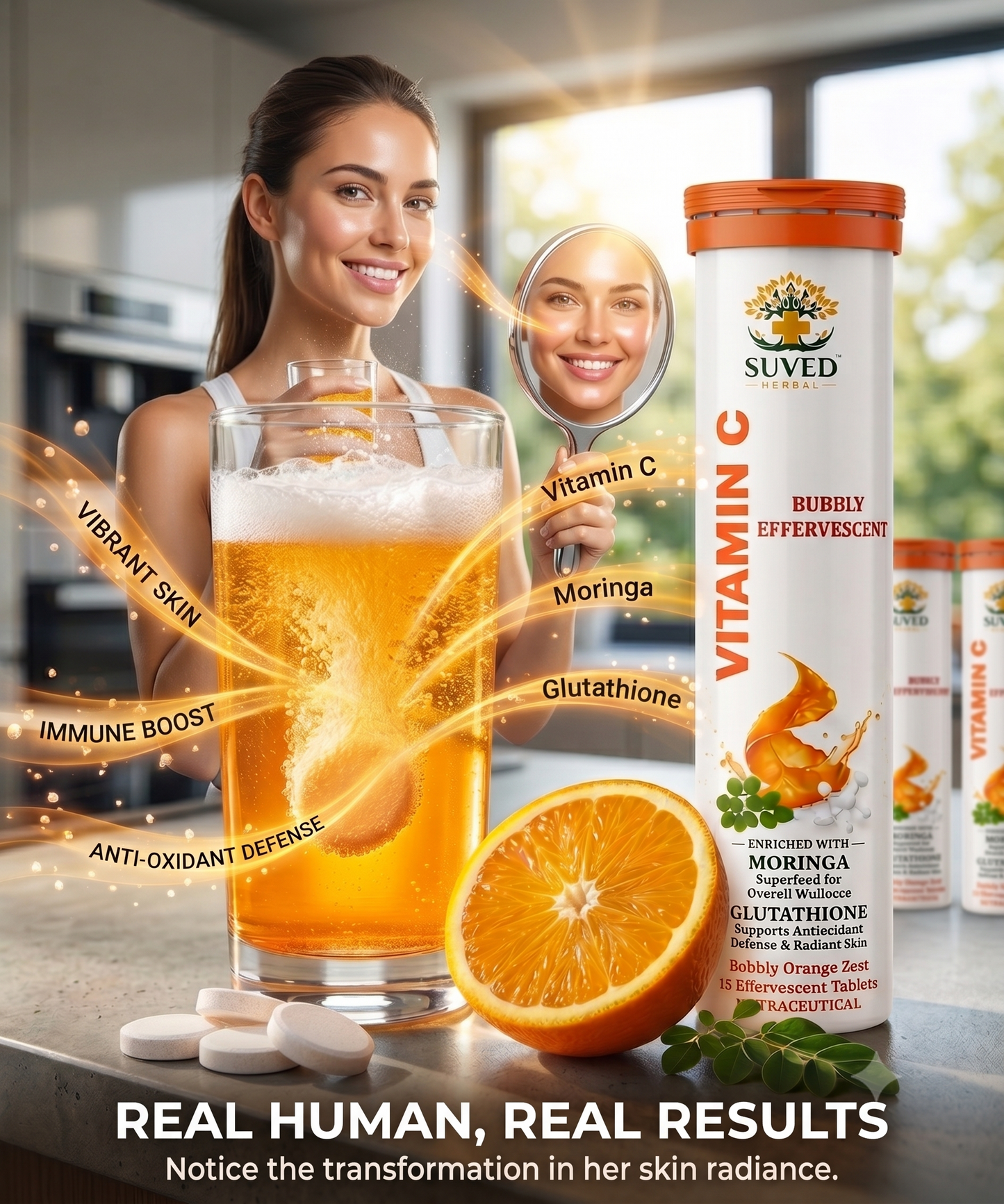 Suved Herbal Vitamin C Bubbly Effervescent Tablets