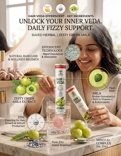 Suved Herbal Hair Veda Bubbly Effervescent Tablets