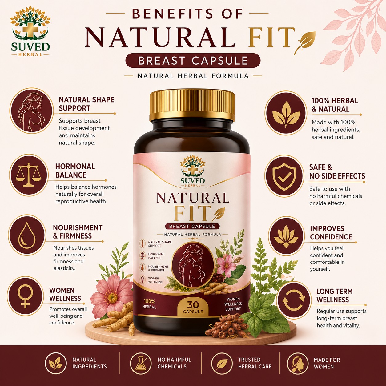 Suved Herbal Natural Fit Breast Capsule for Women